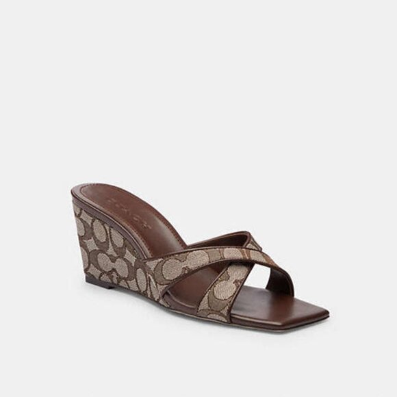 Wedge Sandal In Signature Jacquard - Picture 1 of 10